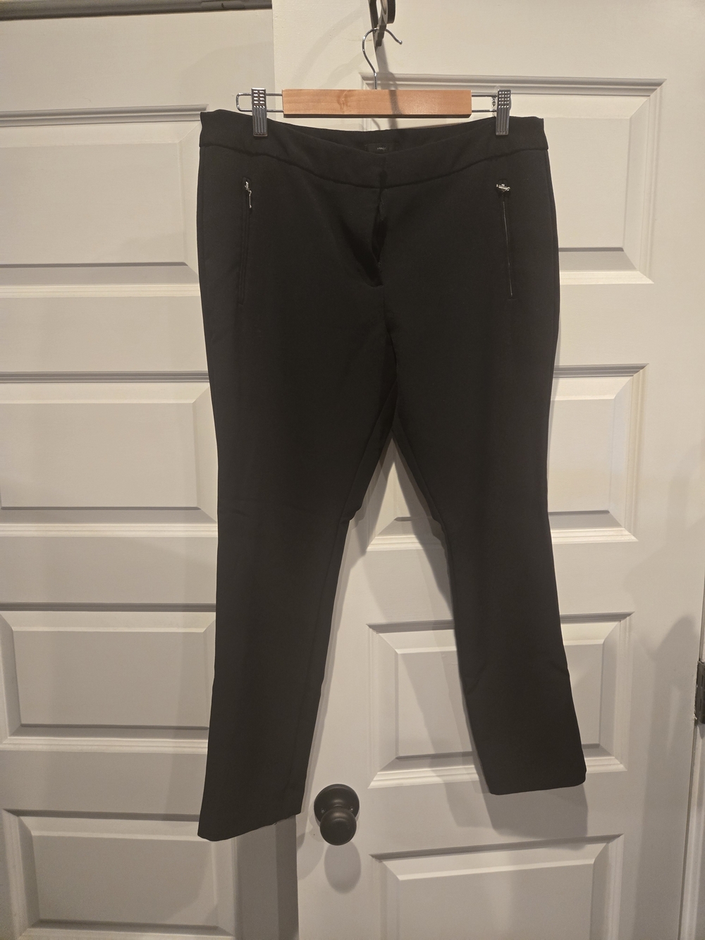 Worthington Black Straight-Leg Dress Pants with Zip Faux Pockets